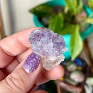 💜Raw Cubic Purple Fluorite on Quartz Crystal Specimen💜